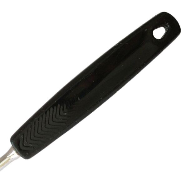 Vintage FOLEY Meat Fork Chrome Plated Carving Serving Black Handle USA Retro - Picture 4 of 16